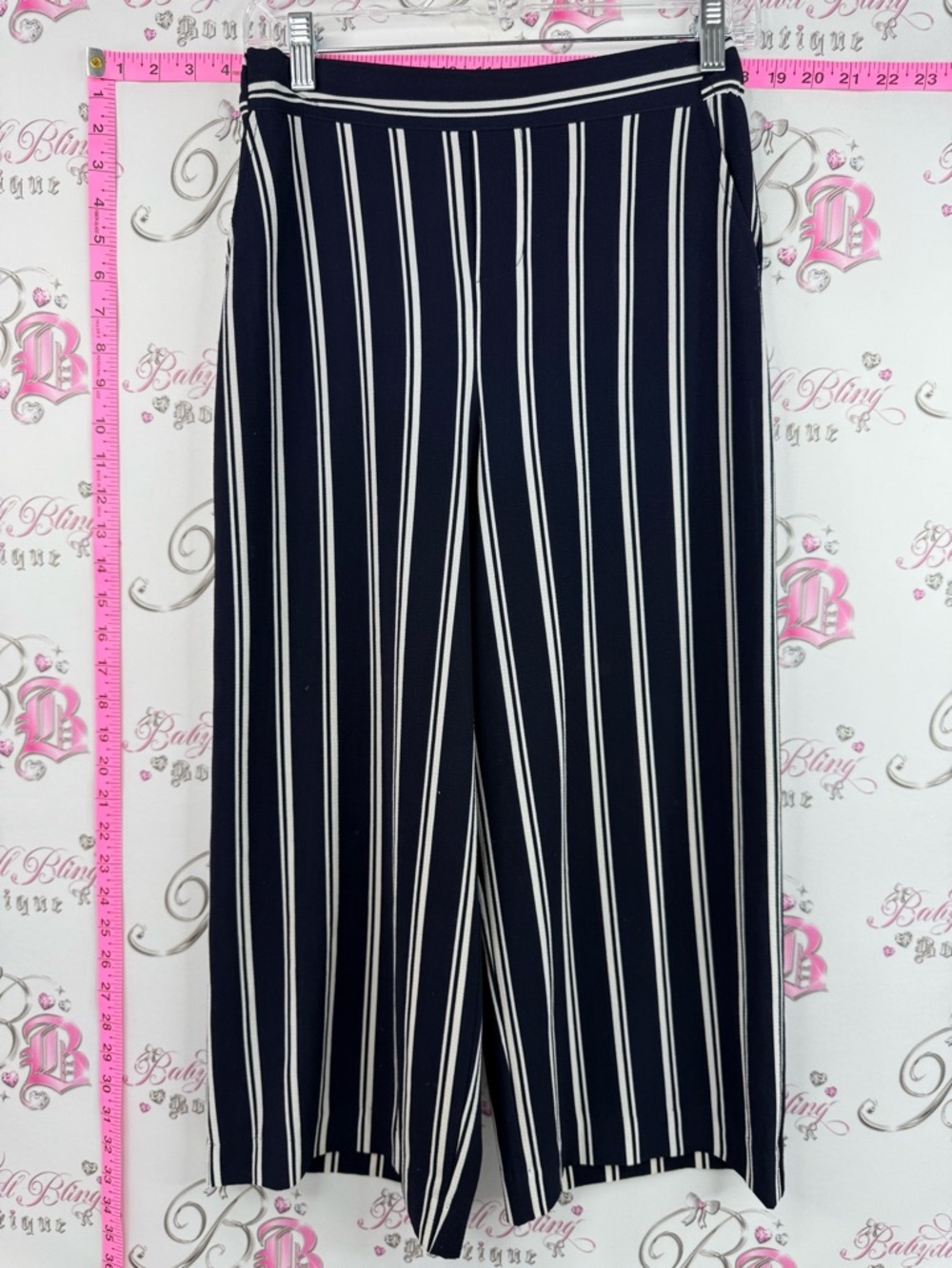 Work hall pants navy  & White Vertical Stripe Wide-Leg Pants striped flowy